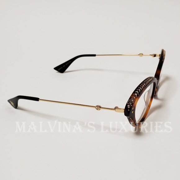 GUCCI GLASSES GG02150 CRYSTAL EMBELLISHED CAT EYE TORTOISESHELL BEE DETAIL - Picture 6 of 14
